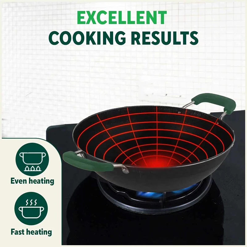 100% Pure Sheet Iron Kadai with Silicon Handle, Seasoned, Toxin-free - Image 9