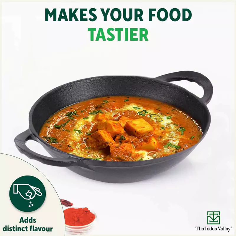 CASTrong Cast Iron Kadai 1.4L, Pre-seasoned, Naturally Nonstick, 100% Pure, Toxin-free 20.3cm - Image 8