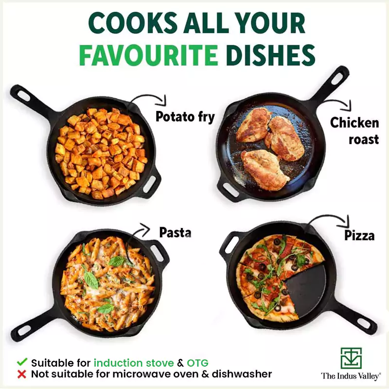 Super Smooth Cast Iron Frypan 1.7L+ Free  110 Spatula, Pre-seasoned, Naturally Nonstick, 100% Pure,Toxin-free 25.4cm - Image 10